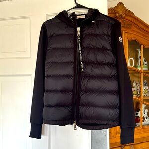 Women’s Moncler mixed Media Down hooded jacket.  Excellent condition.